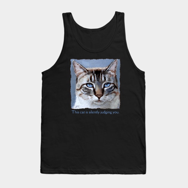 Disappointed, disapproving, judging cat - funny, cute cat design Tank Top by jdunster